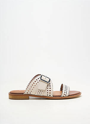 Mules/sabots matière lisse talon plat jusqu'à 3cm beige EMILIE KARSTON femme
