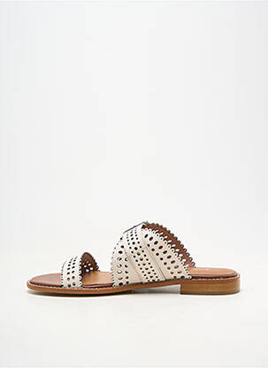 Mules/sabots matière lisse talon plat jusqu'à 3cm beige EMILIE KARSTON femme