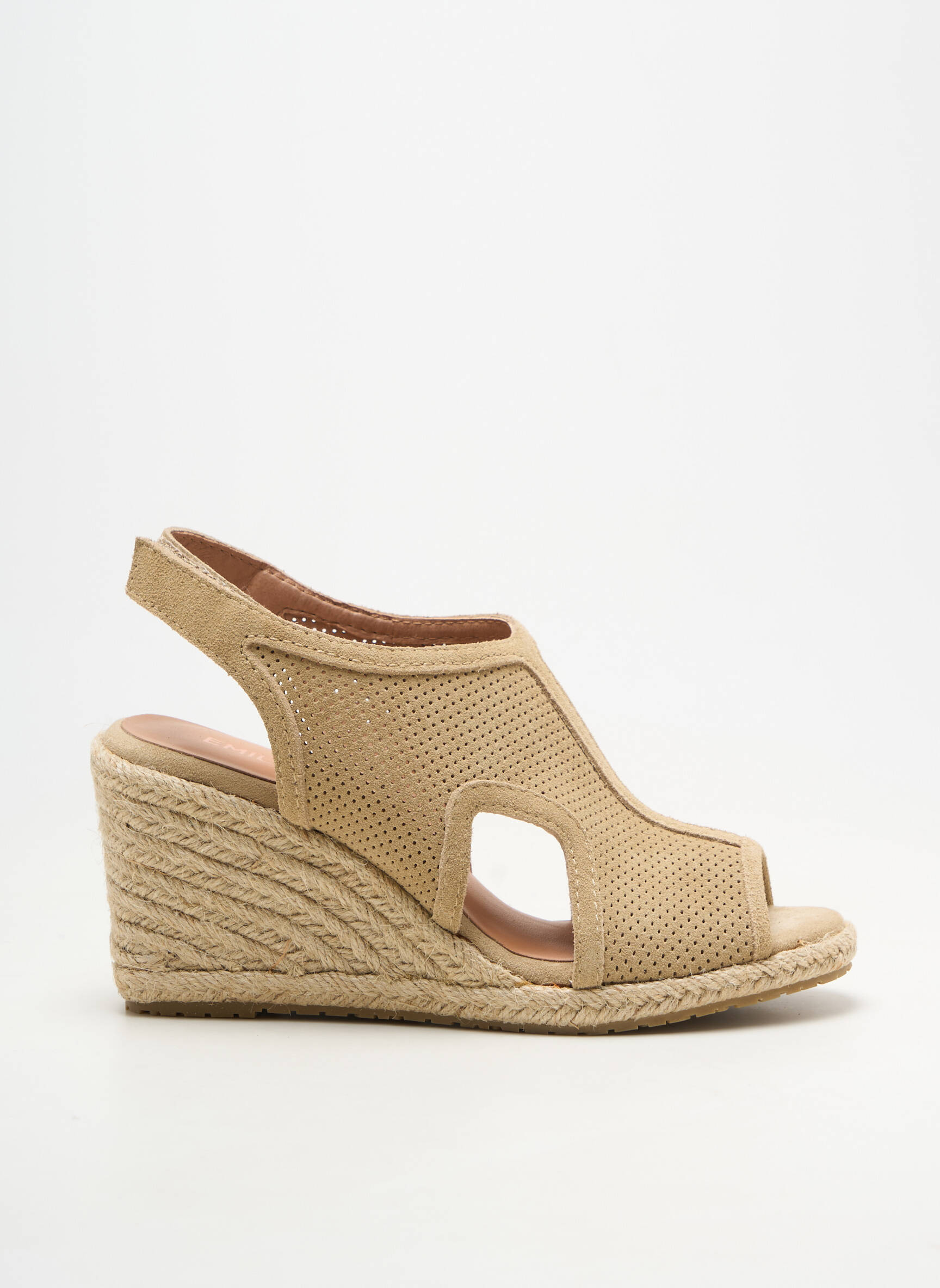Espadrilles bout ouvert talon de 7 à 9cm beige EMILIE KARSTON femme
