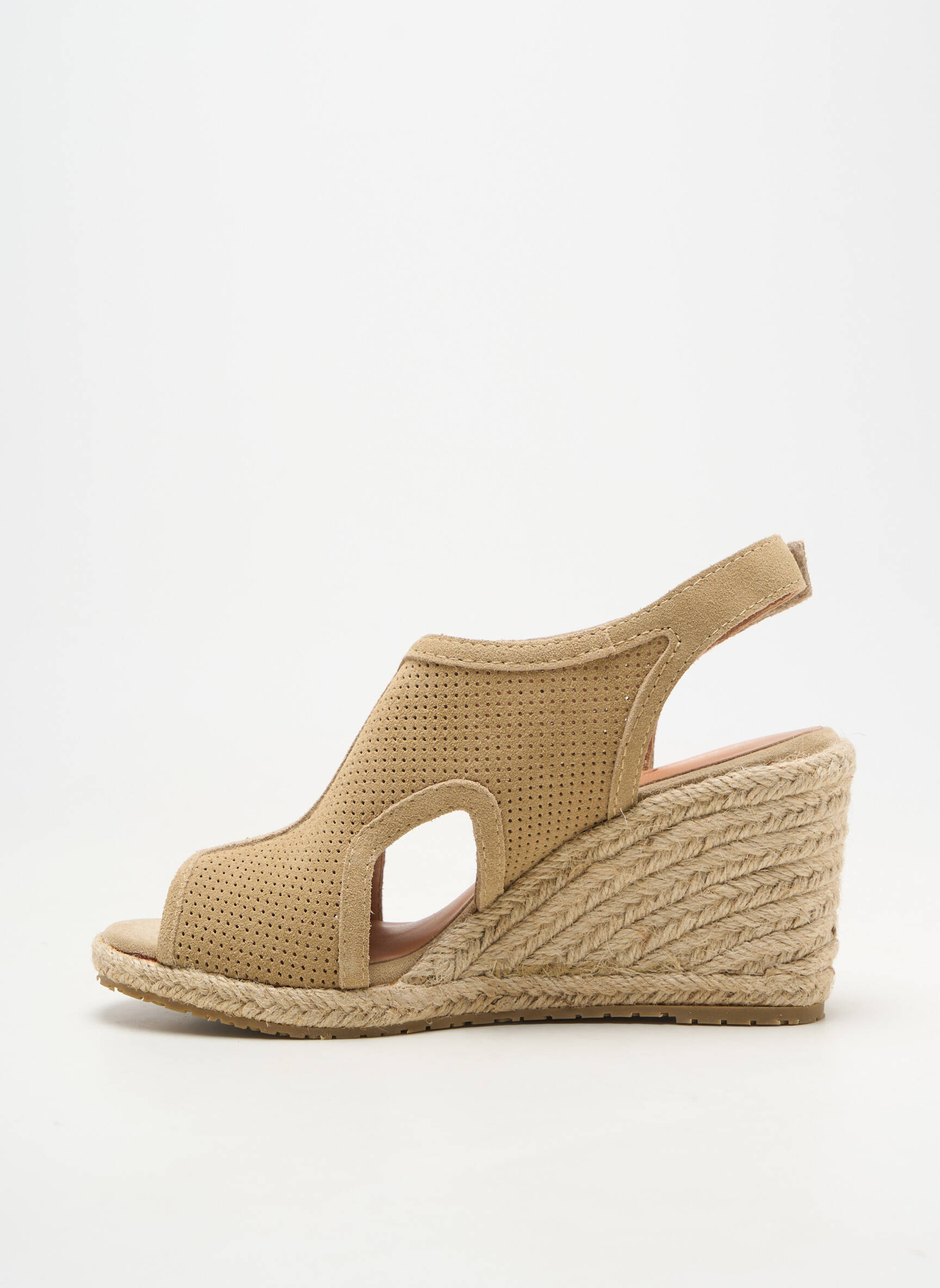 Espadrilles bout ouvert talon de 7 à 9cm beige EMILIE KARSTON femme