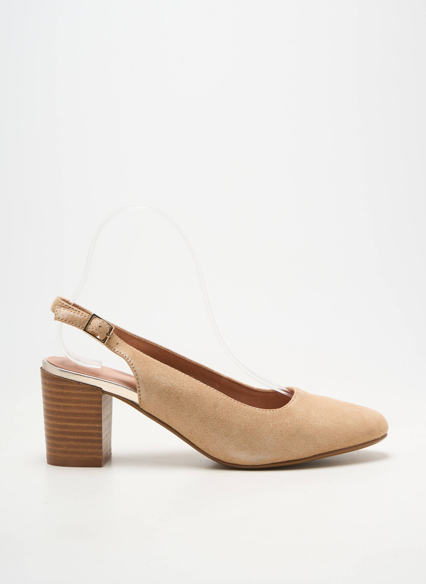 Escarpins fermeture boucle(s) talon de 7 à 9cm beige EMILIE KARSTON femme