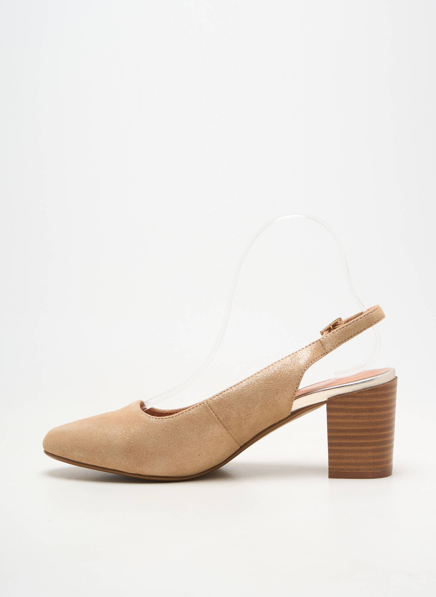 Escarpins fermeture boucle(s) talon de 7 à 9cm beige EMILIE KARSTON femme