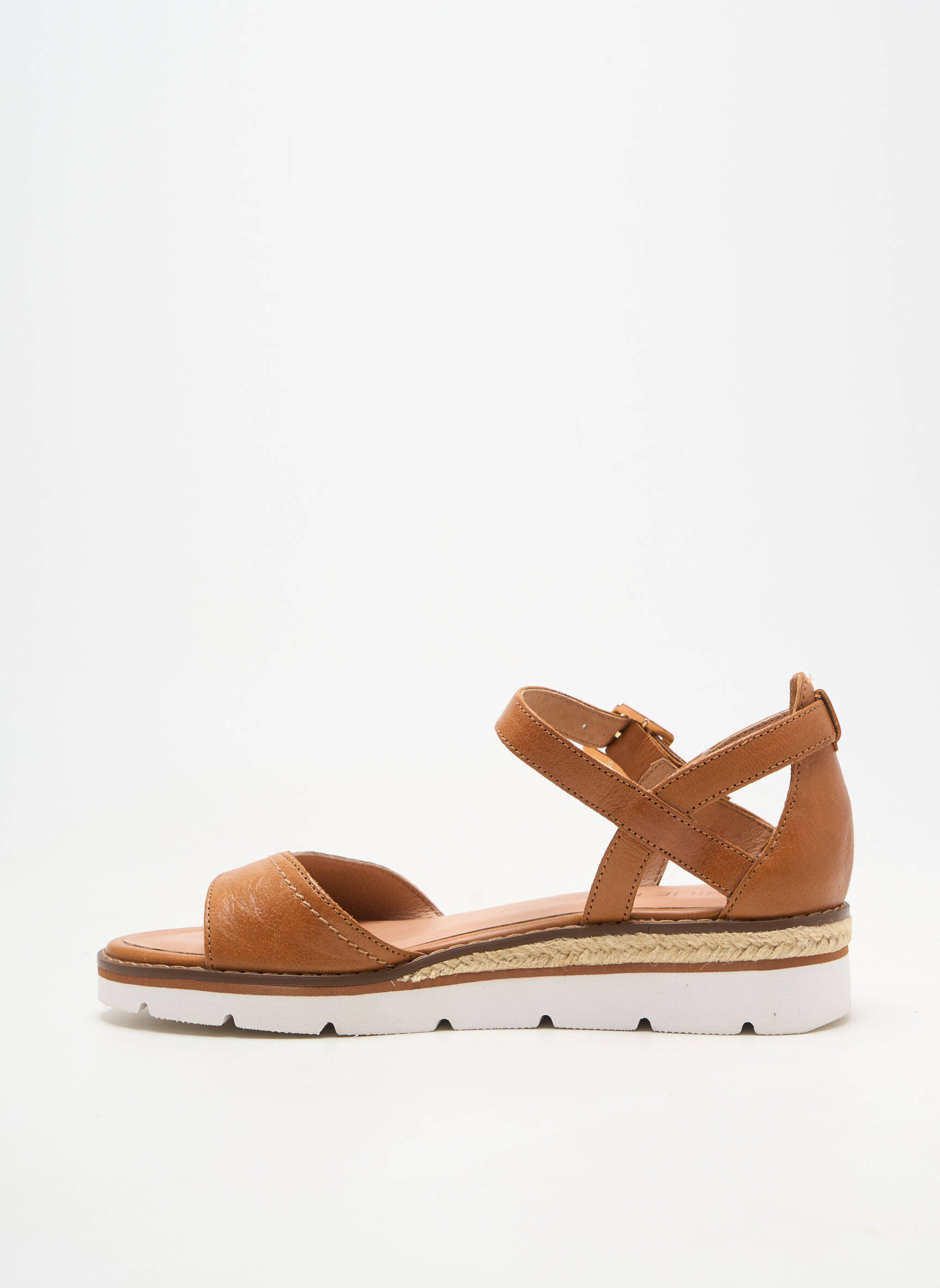 Sandales/nu pieds matière lisse talon plat jusqu'à 3cm marron EMILIE KARSTON femme