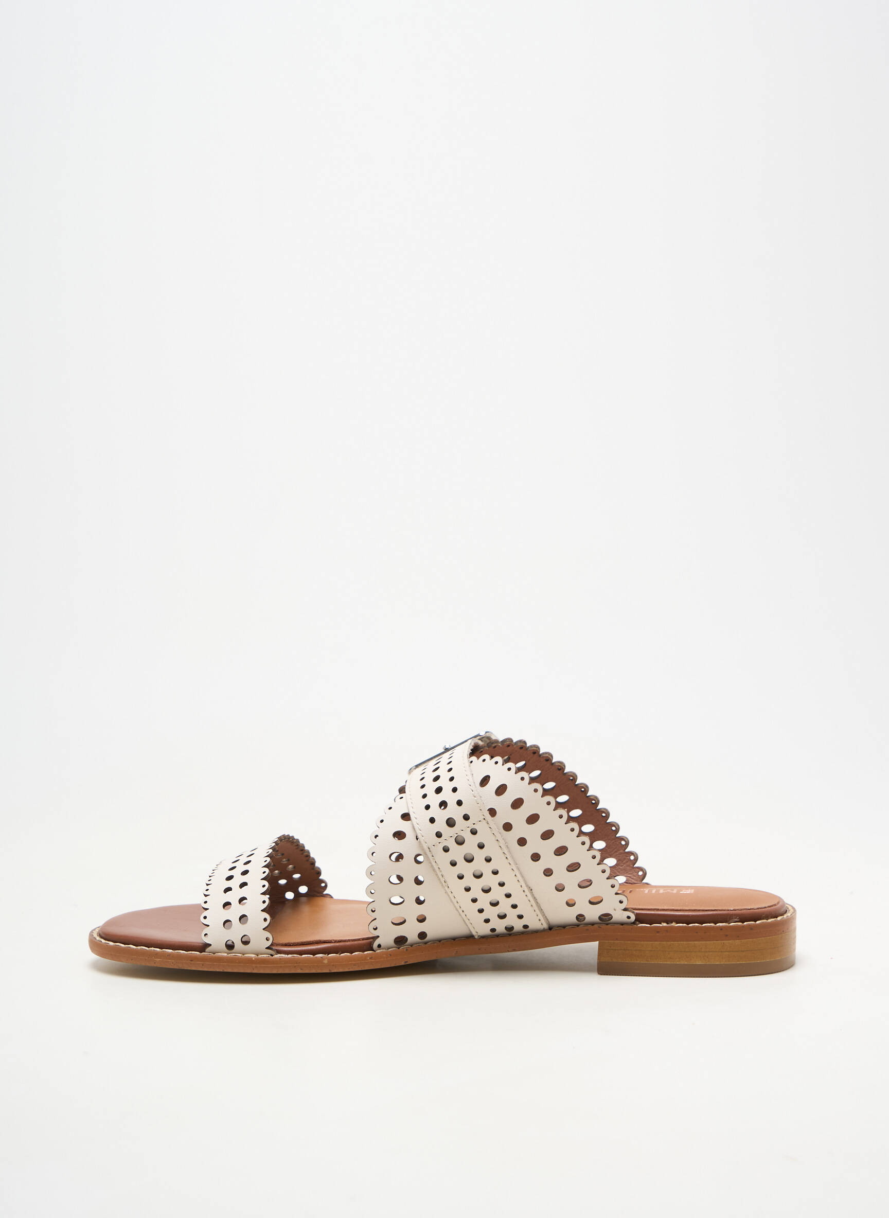 Mules/sabots matière lisse talon plat jusqu'à 3cm beige EMILIE KARSTON femme