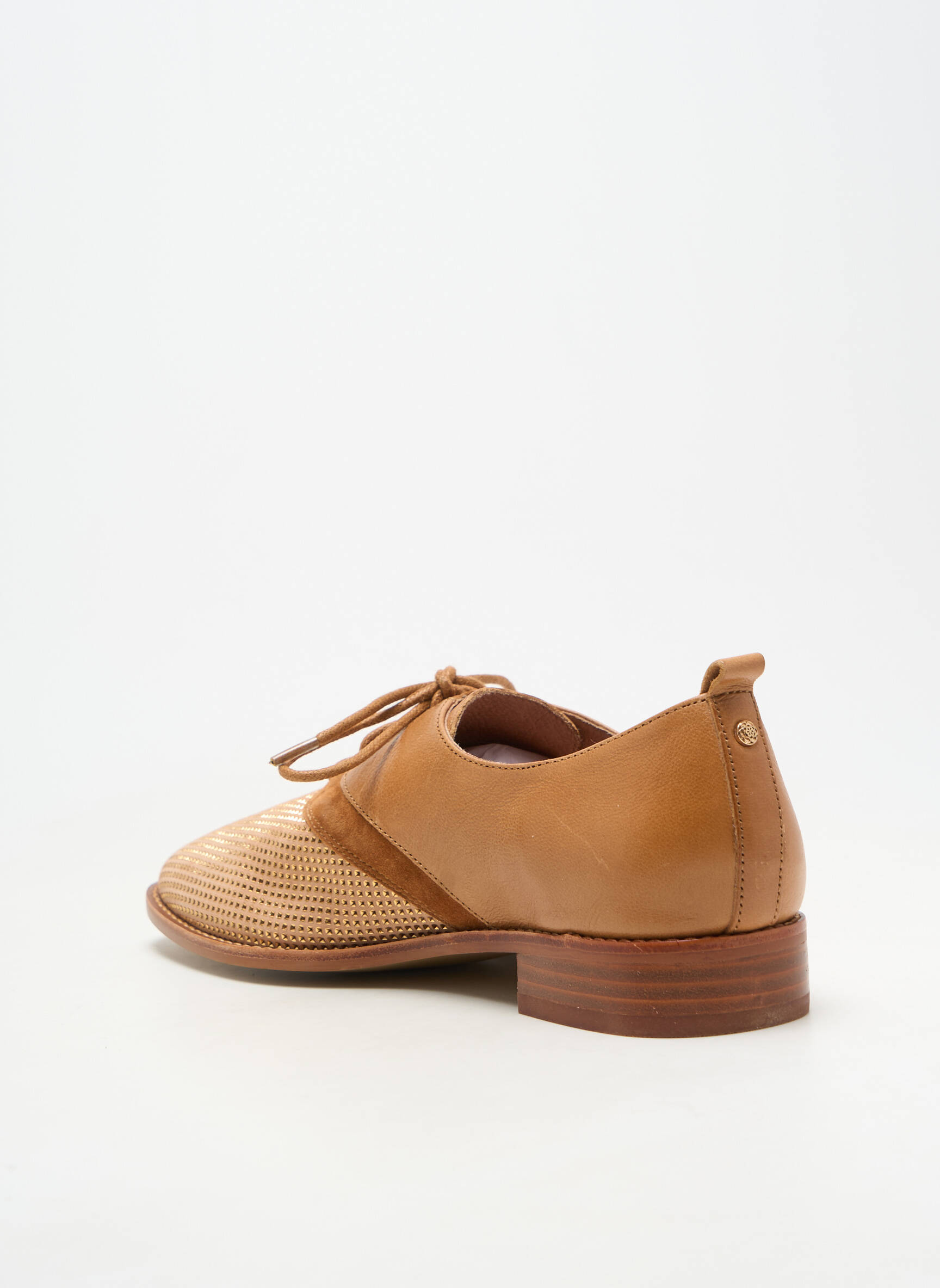 Derbies tissage satiné talon plat jusqu'à 3cm marron EMILIE KARSTON femme