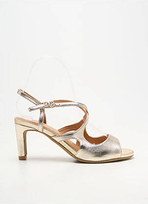 Sandales/nu pieds matière lisse talon de 7 à 9cm or EMILIE KARSTON femme