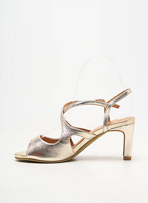 Sandales/nu pieds matière lisse talon de 7 à 9cm or EMILIE KARSTON femme
