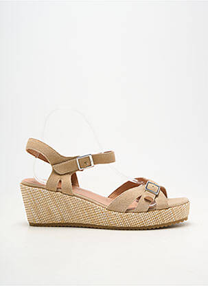 Sandales/nu pieds talon compensé talon de 4 à 6cm beige EMILIE KARSTON femme