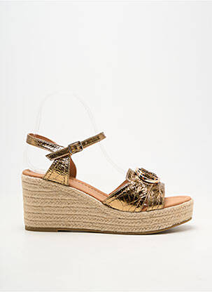 Espadrilles fermeture boucle(s) talon de 7 à 9cm or EMILIE KARSTON femme