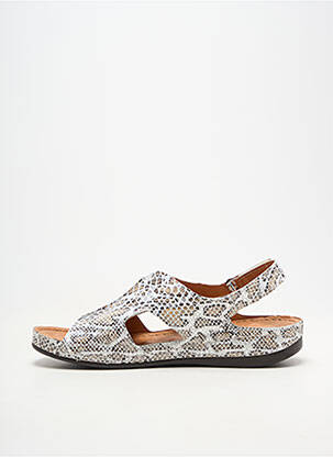 Sandales/nu pieds matière lisse talon plat jusqu'à 3cm blanc OTTILIA femme