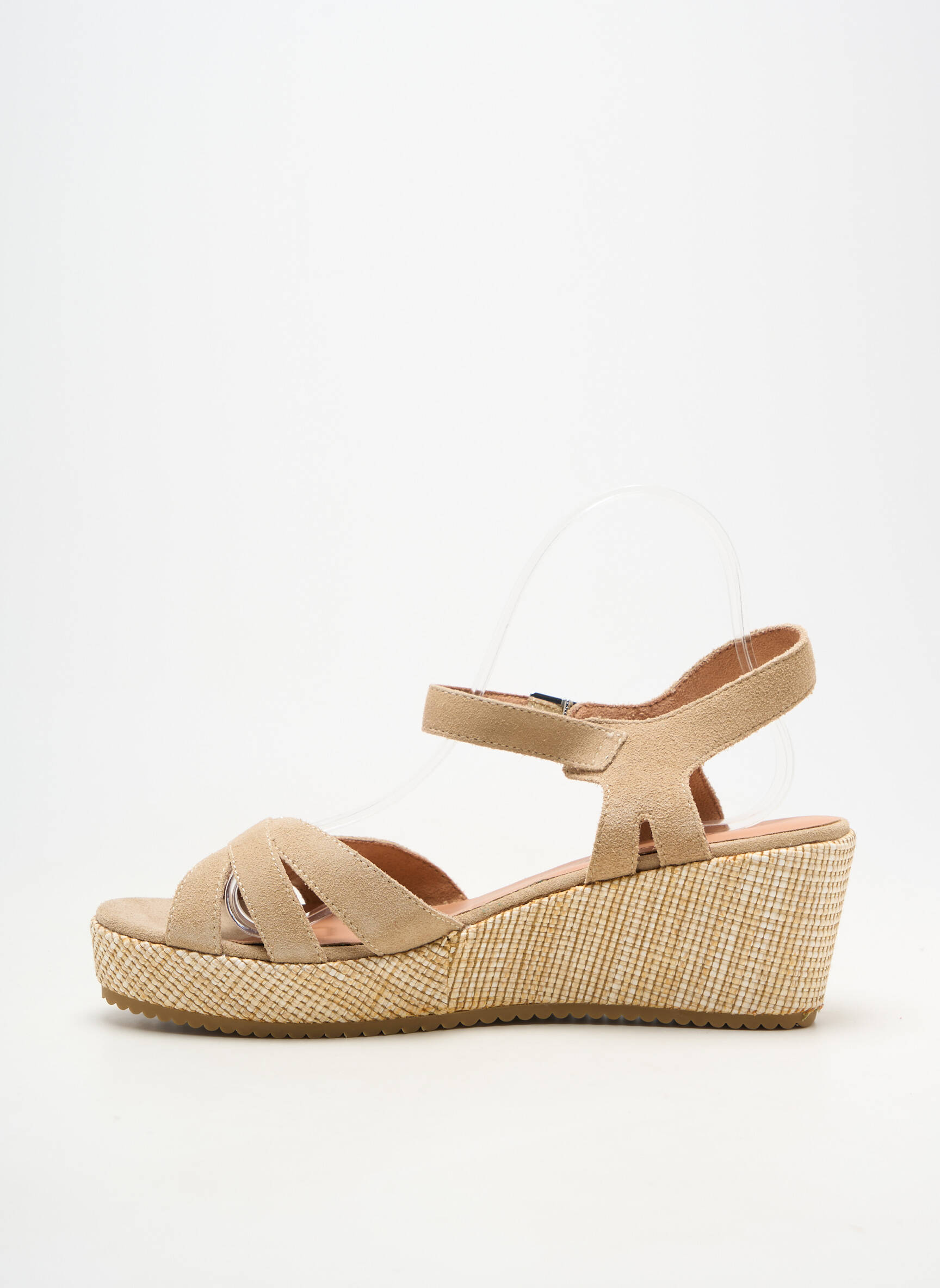 Sandales/nu pieds talon compensé talon de 4 à 6cm beige EMILIE KARSTON femme