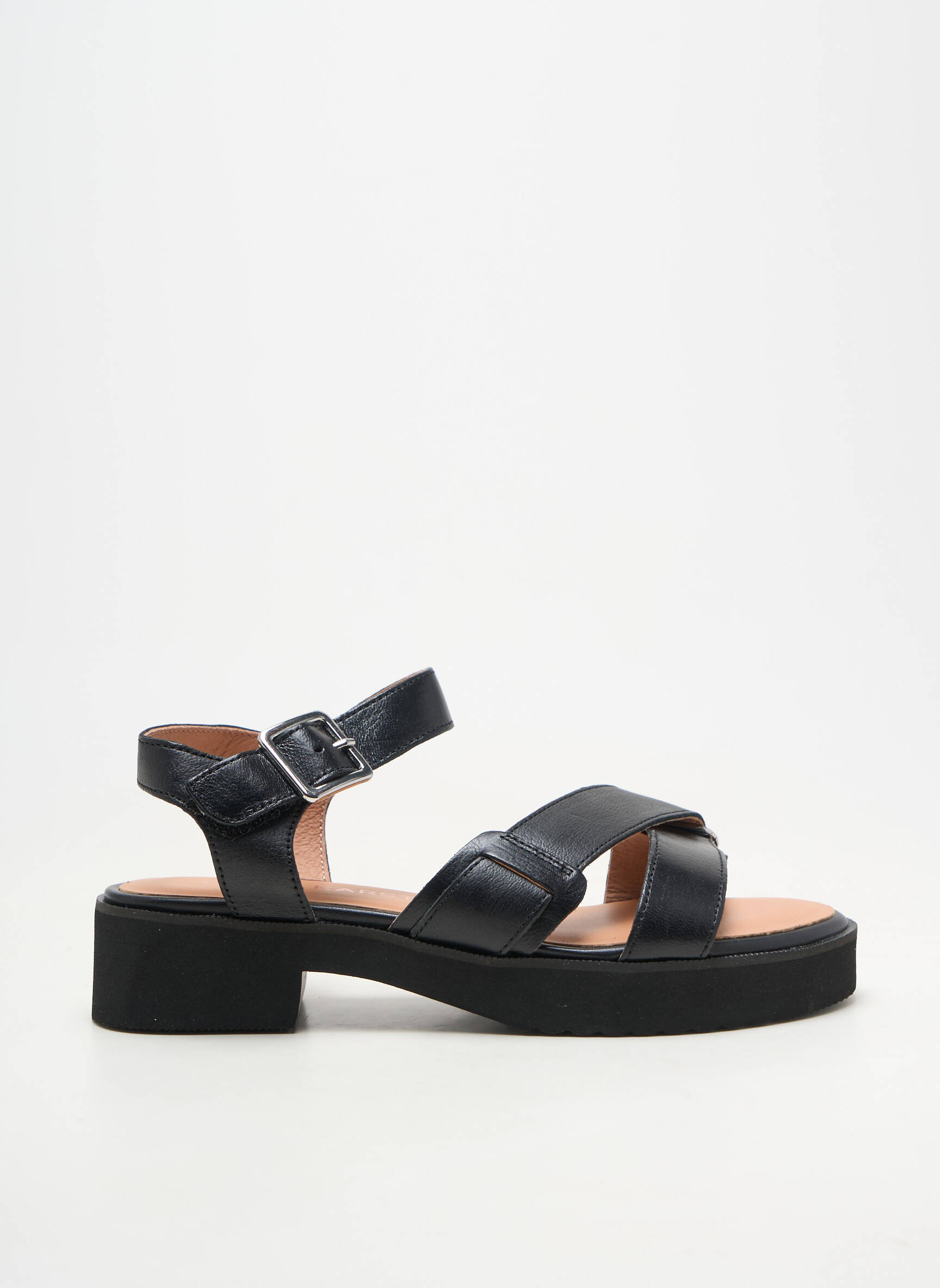 Sandales/nu pieds matière lisse talon de 4 à 6cm noir EMILIE KARSTON femme