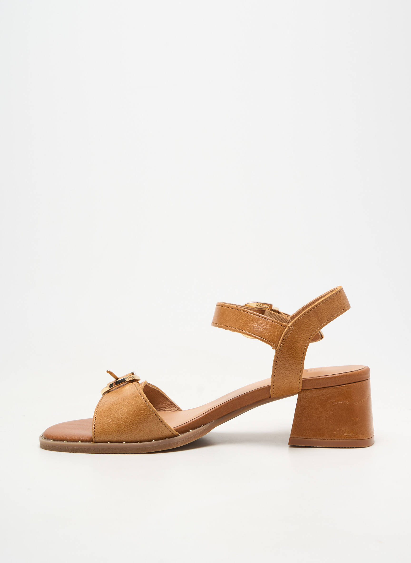 Sandales/nu pieds matière lisse talon de 4 à 6cm marron EMILIE KARSTON femme