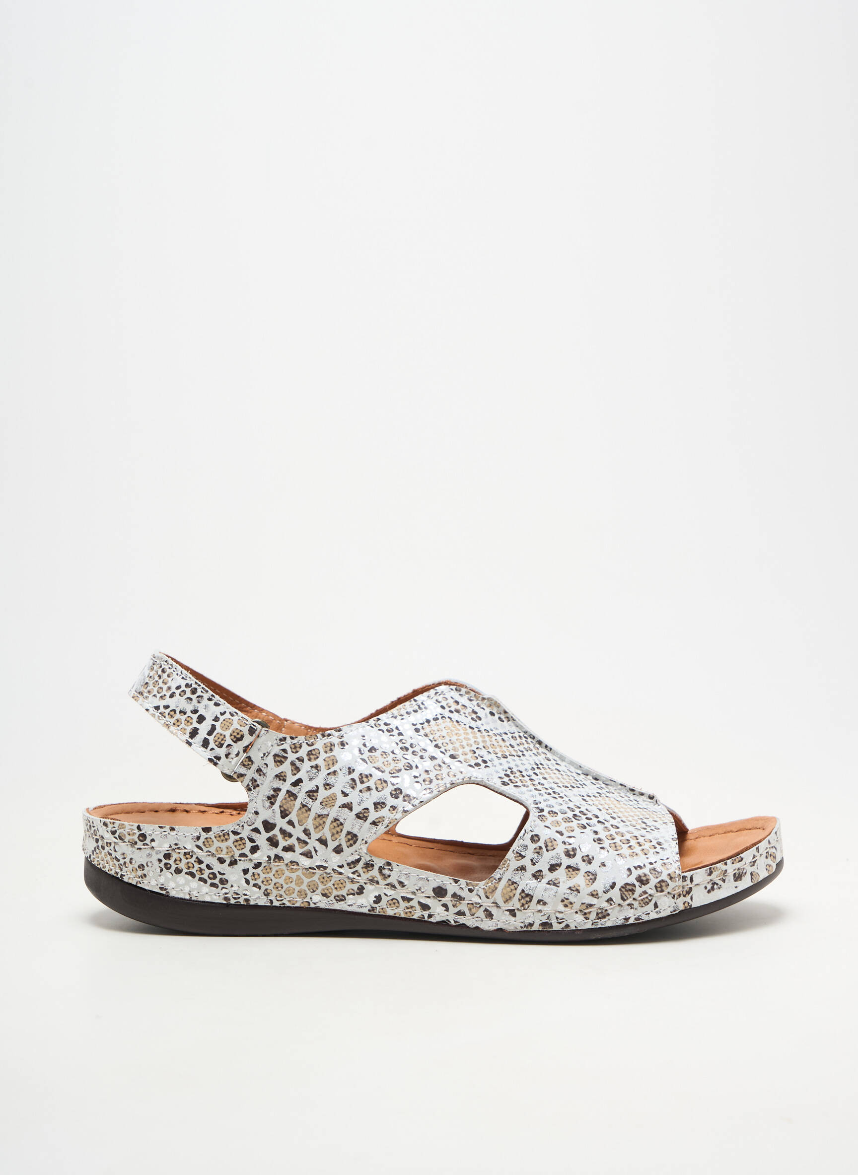 Sandales/nu pieds matière lisse talon plat jusqu'à 3cm blanc OTTILIA femme