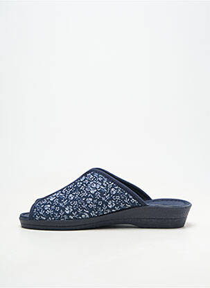 Chaussons/pantoufles tissage satiné talon plat jusqu'à 3cm bleu SOIR ET MATIN femme