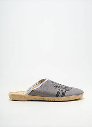 Chaussons/pantoufles bout rond bout rond gris SOIR ET MATIN homme