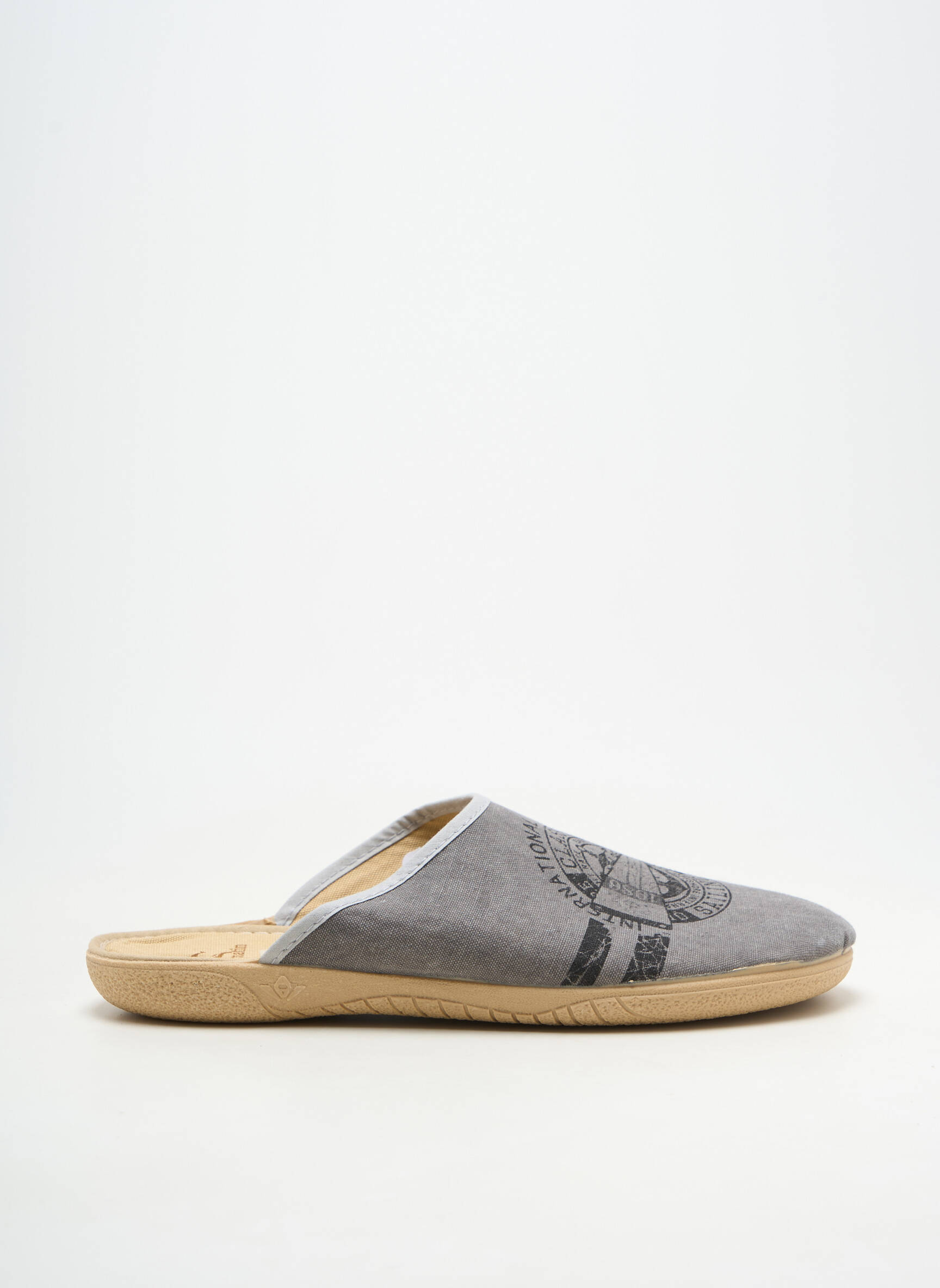 Chaussons/pantoufles bout rond bout rond gris SOIR ET MATIN homme