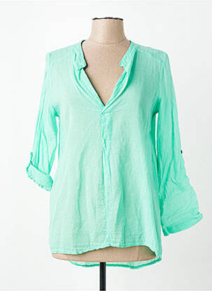 Blouse légère et transparente manches longues vert ALEXANDRE LAURENT femme
