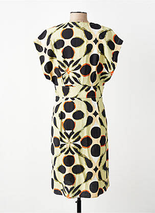 Robe mi-longue imprimé fantaisie manches courtes vert SEE U SOON femme