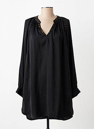 Robe courte manches longues manches longues noir SEE U SOON femme
