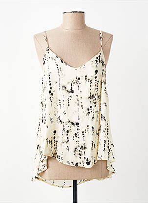 T-shirt imprimé fantaisie fines bretelles beige PLEASE femme
