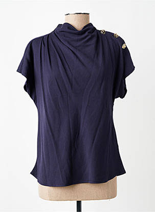 Top stretch manches courtes bleu AN' GE femme