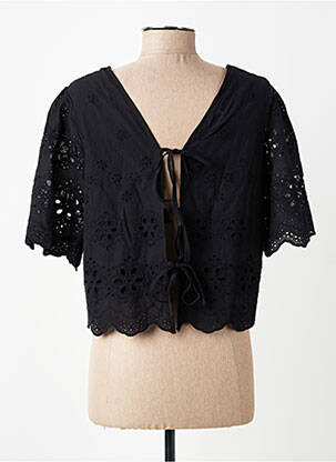 Top stretch manches courtes noir SEE U SOON femme