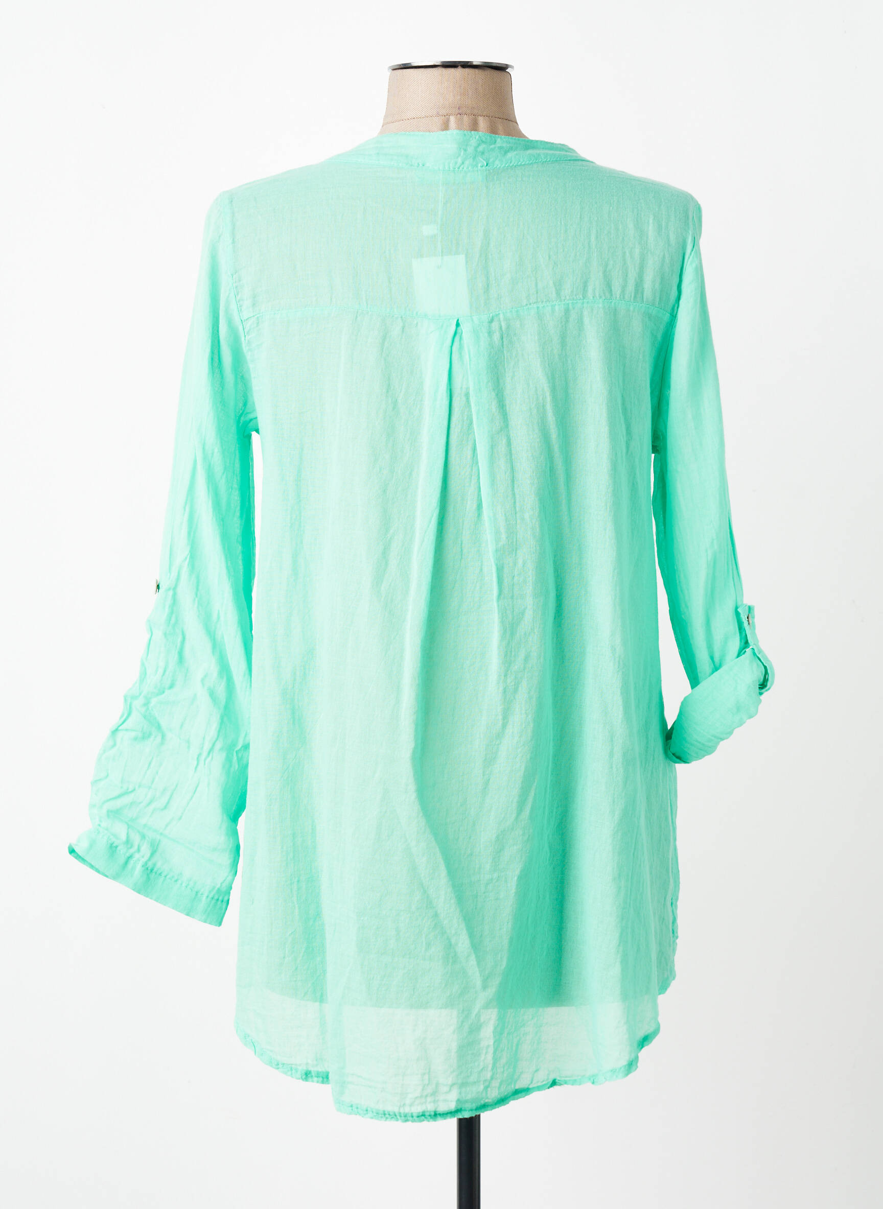 Blouse légère et transparente manches longues vert ALEXANDRE LAURENT femme
