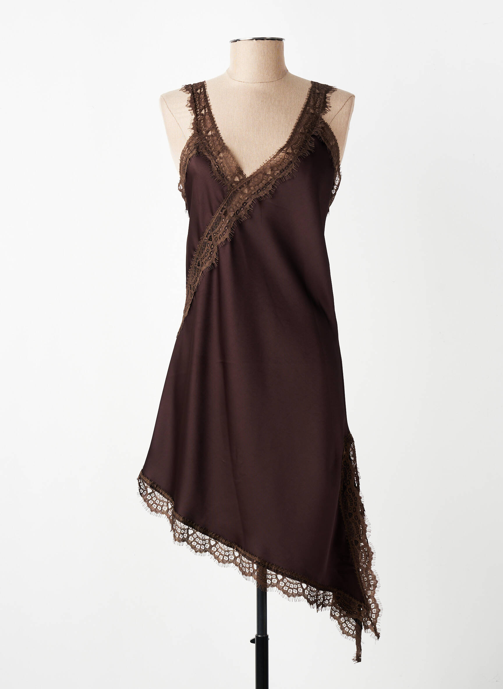 Nuisette/combinette effet matière satinée marron ELIA femme