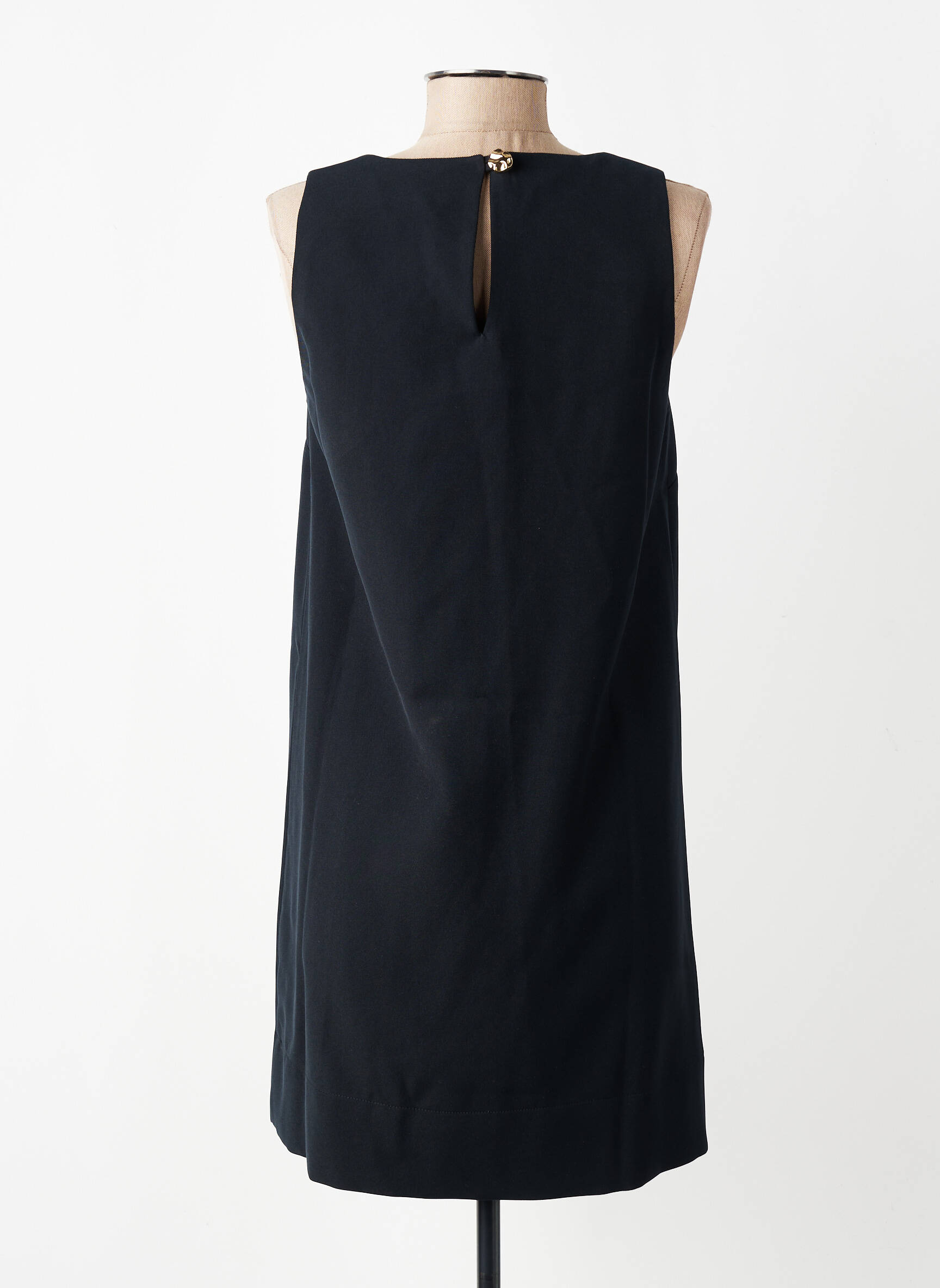 Robe courte tissage crêpe fines bretelles noir AN' GE femme