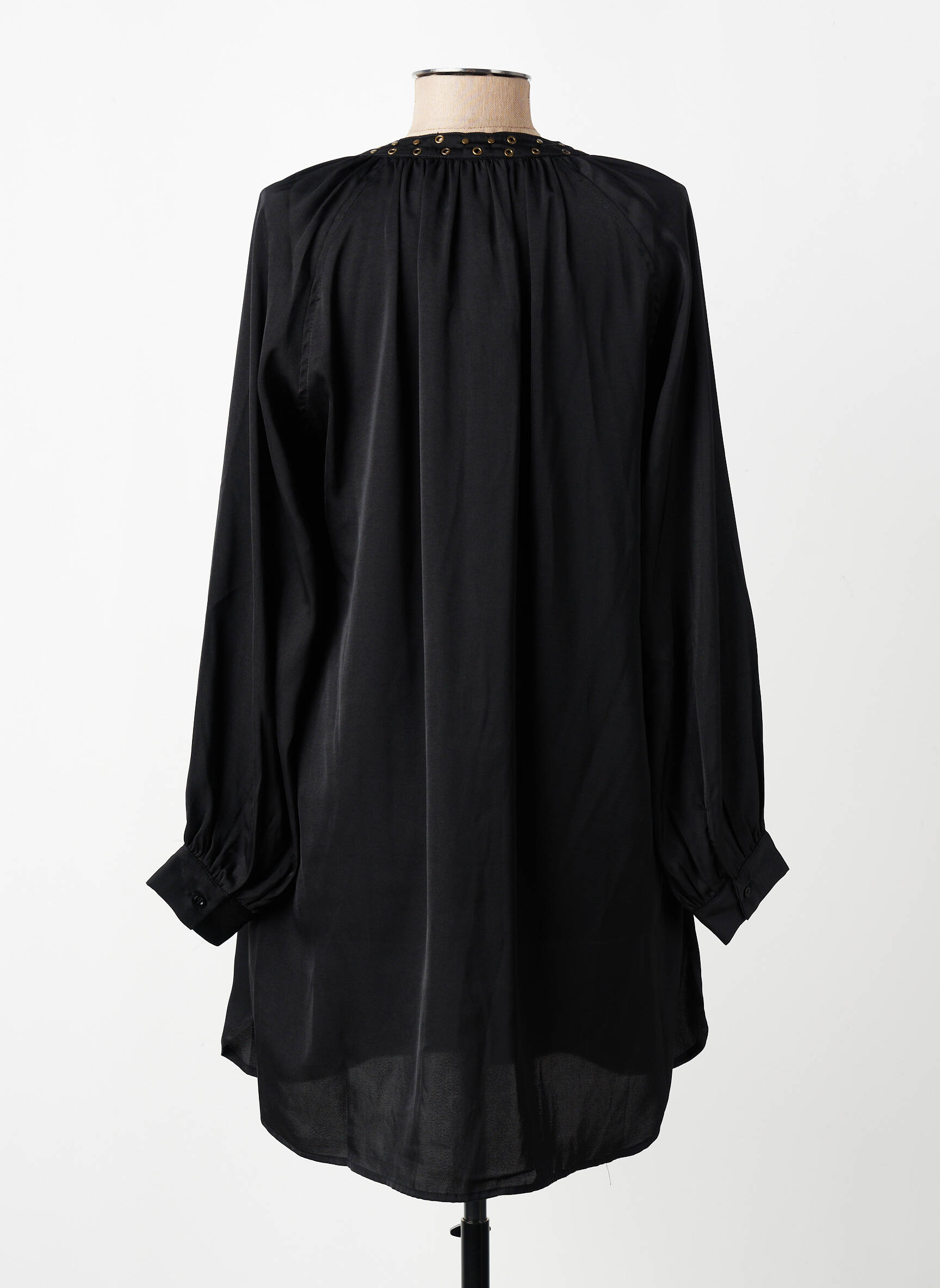 Robe courte manches longues manches longues noir SEE U SOON femme