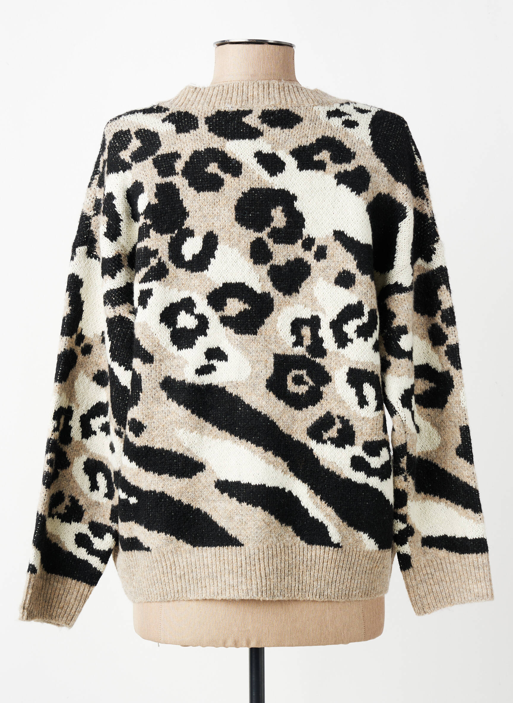 Gilet manches longues resserrée sur le bas beige FRIME femme