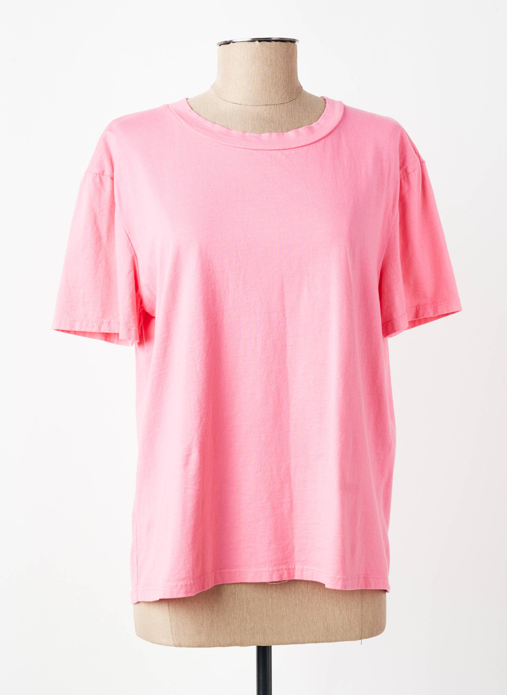 T-shirt coupe droite manches courtes rose JOHANNA PARIS femme