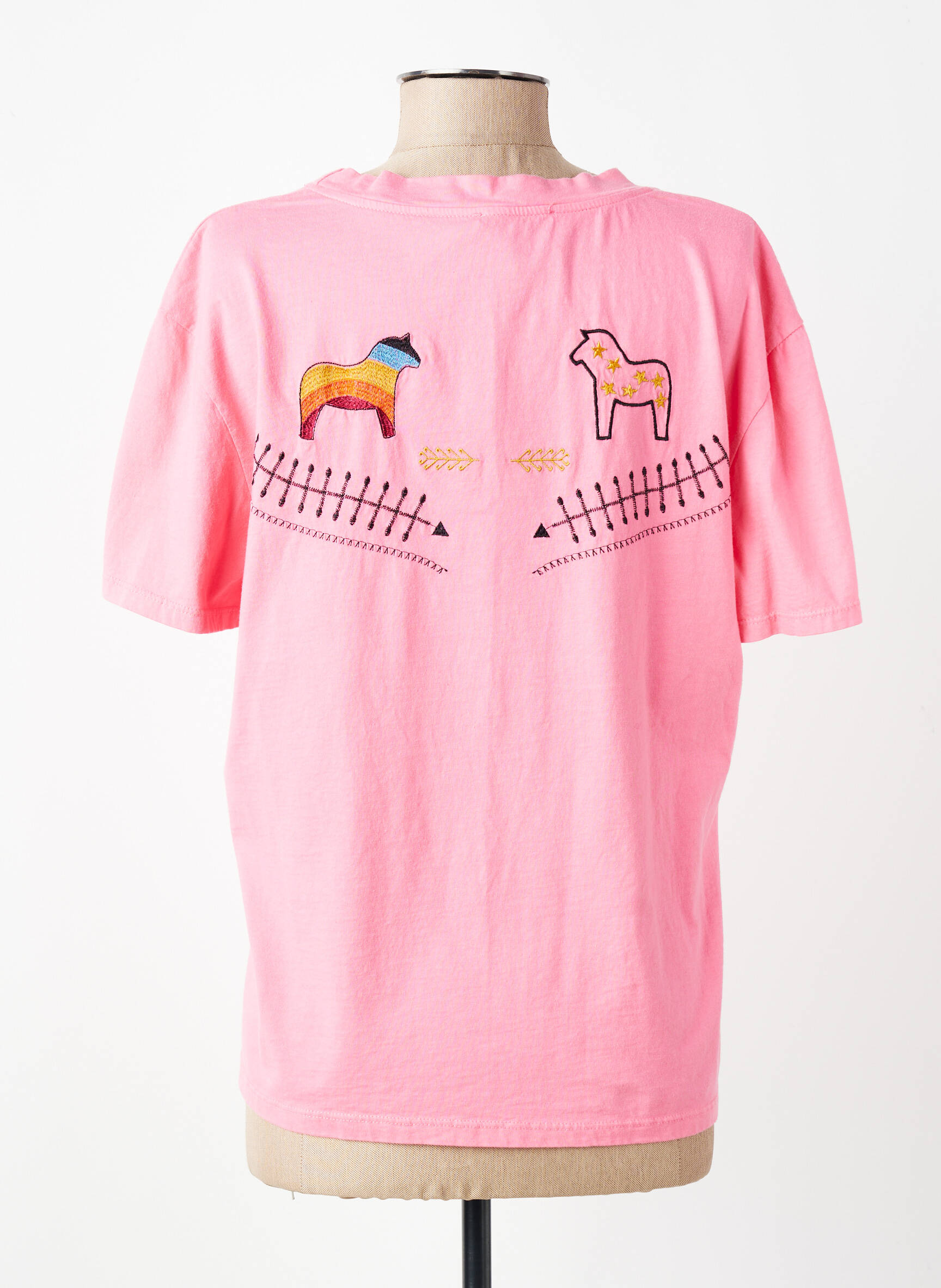 T-shirt coupe droite manches courtes rose JOHANNA PARIS femme