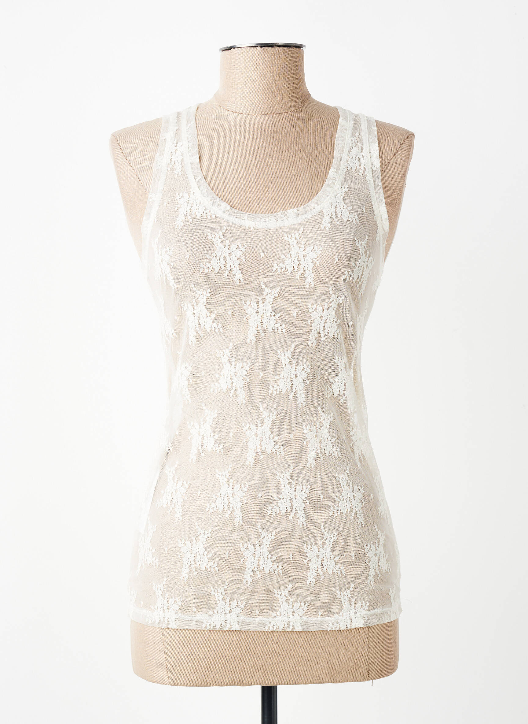 T-shirt coupe cintrée fines bretelles blanc IMPERIAL femme