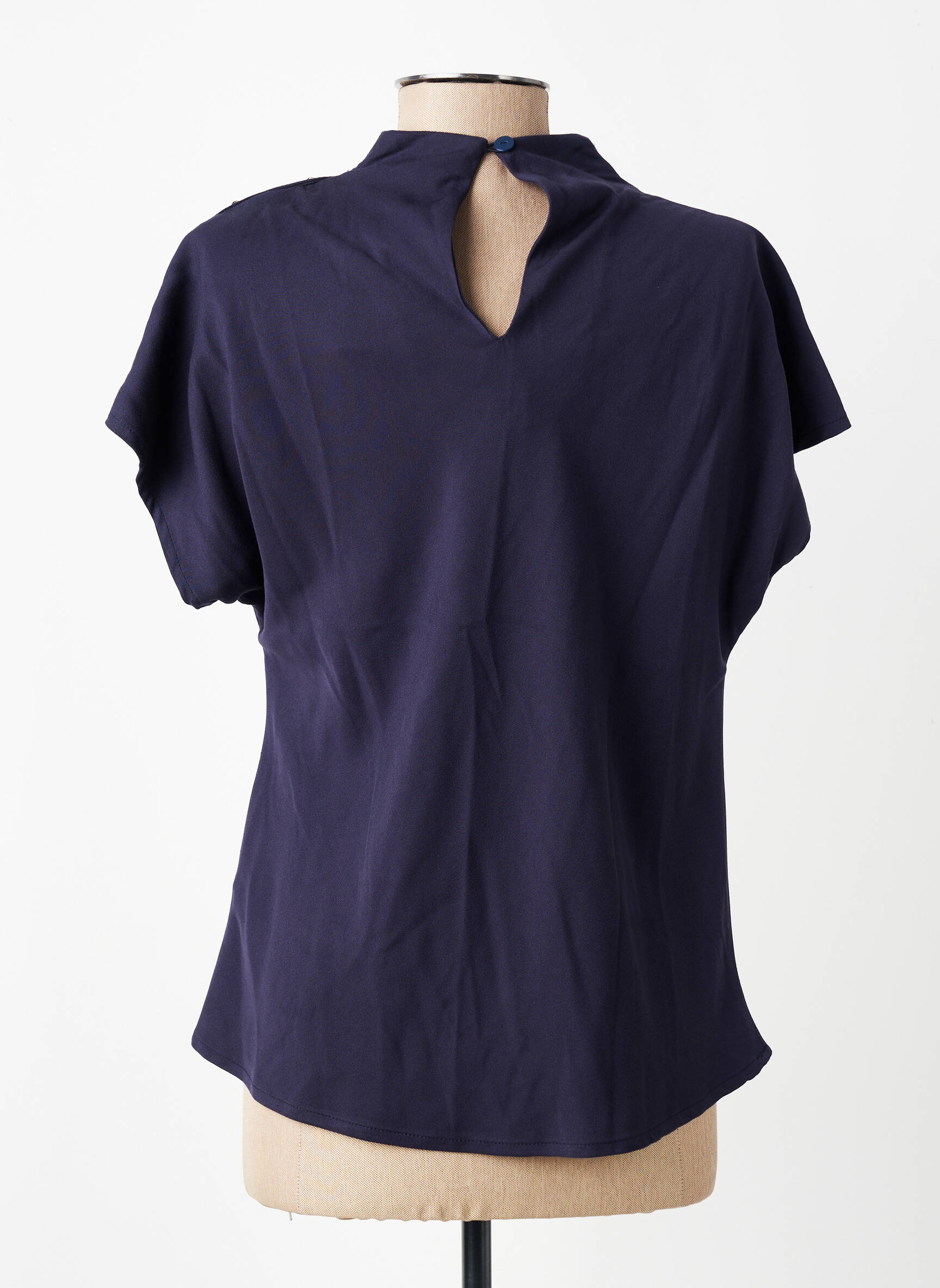 Top stretch manches courtes bleu AN' GE femme