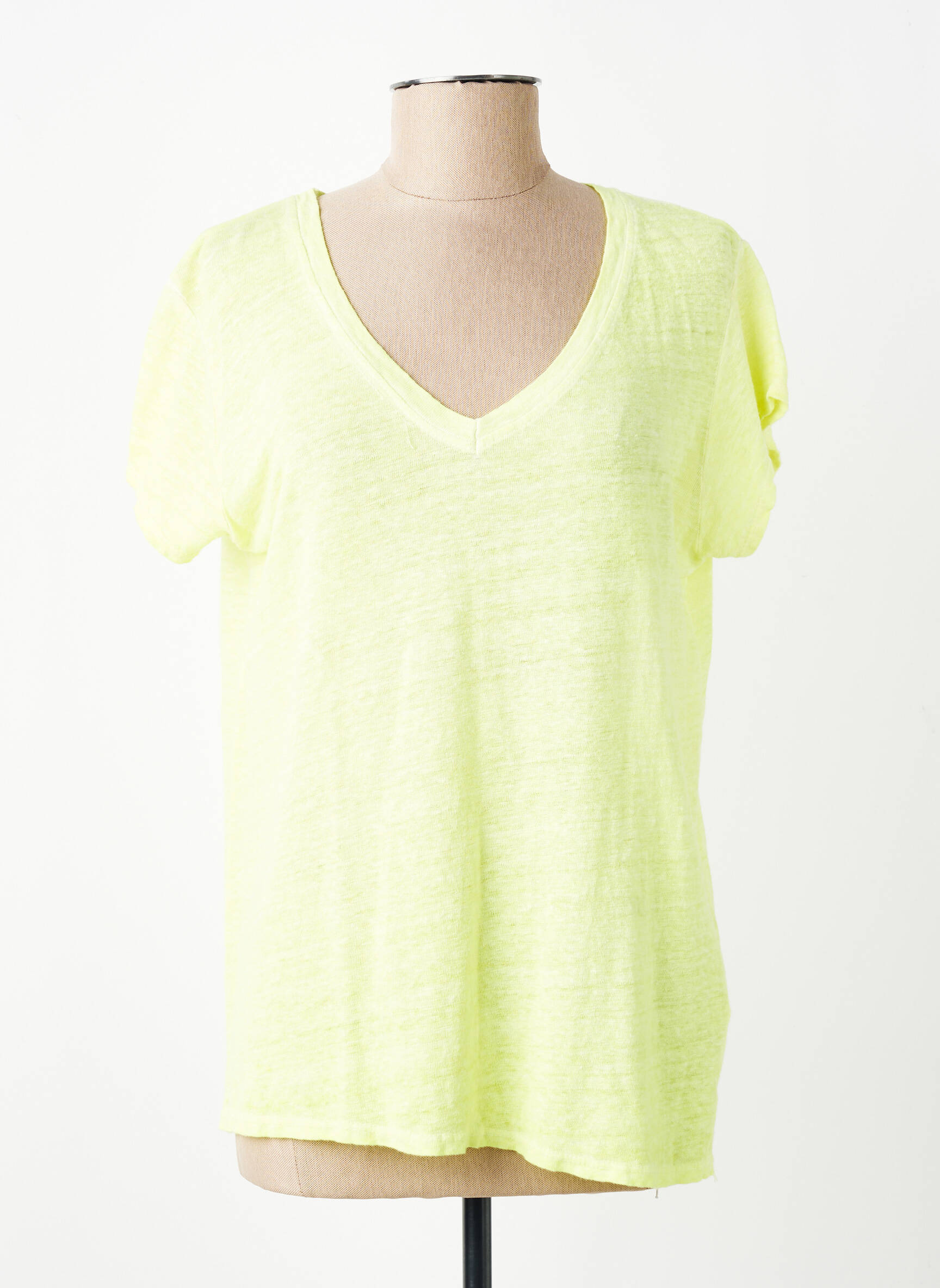 T-shirt coupe droite manches courtes jaune ALEXANDRE LAURENT femme