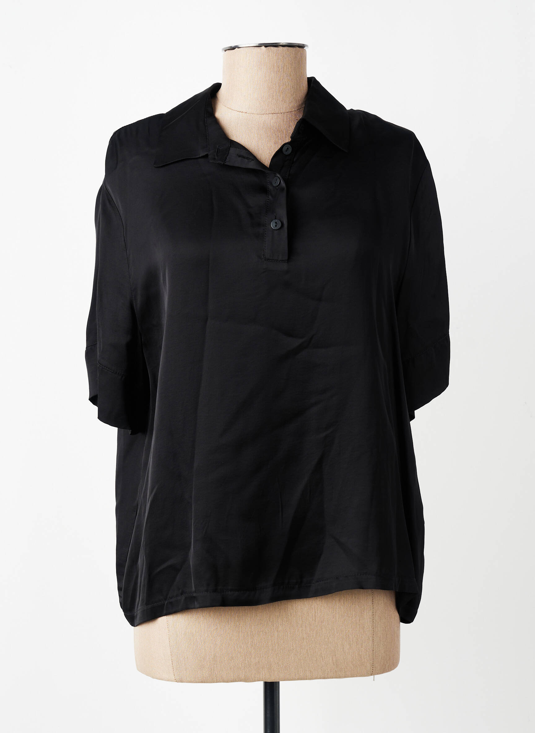 Blouse manches courtes noir PLEASE femme