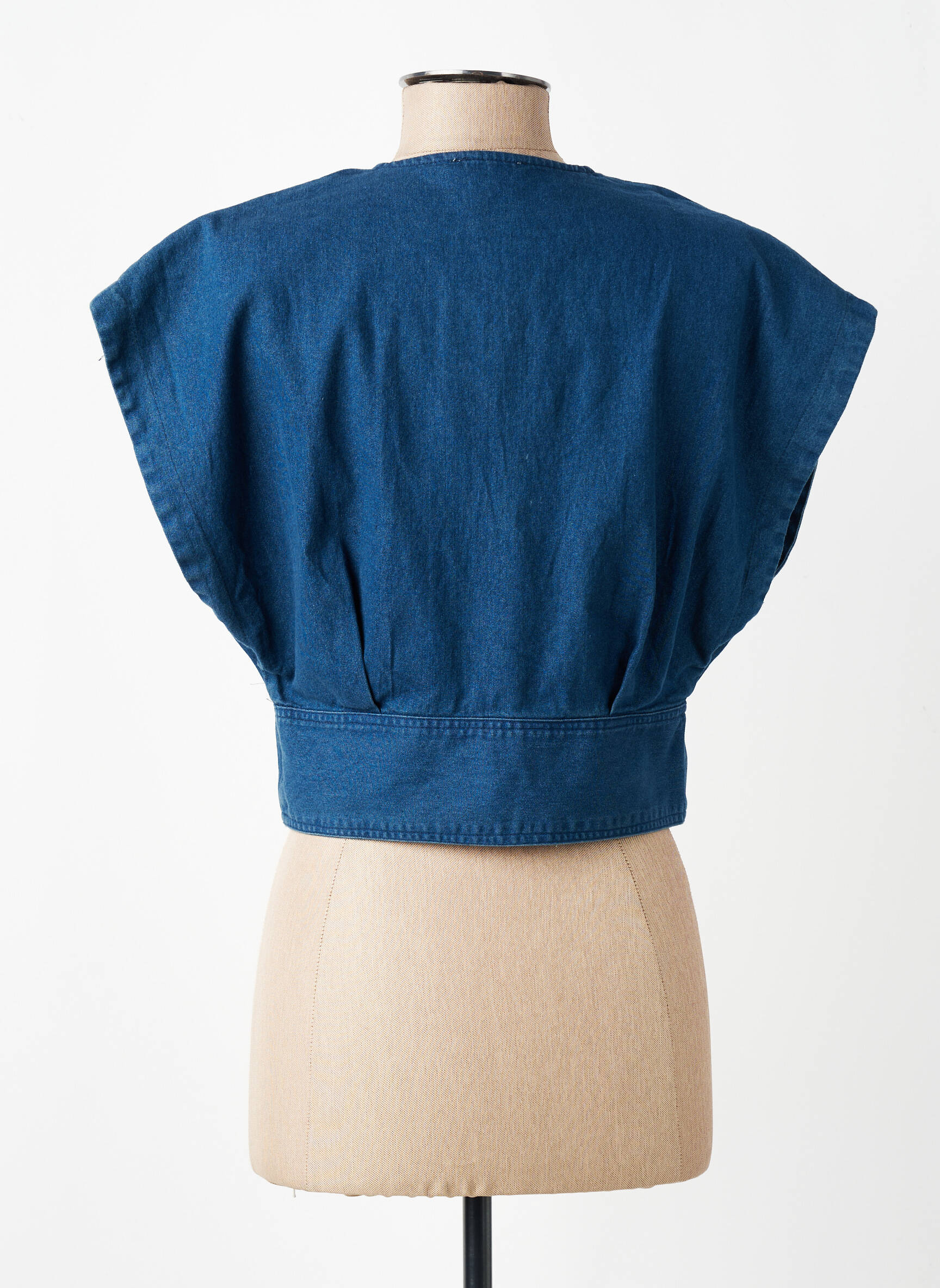 Top stretch manches courtes bleu SEE U SOON femme