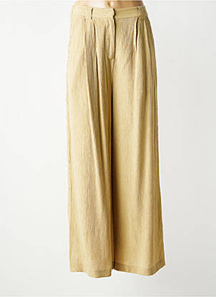 Pantalon large fermeture zippée sous rabat avec crochet taille normale beige SEASON femme