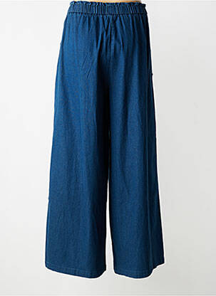 Pantalon large tissage popeline taille normale bleu SEE U SOON femme
