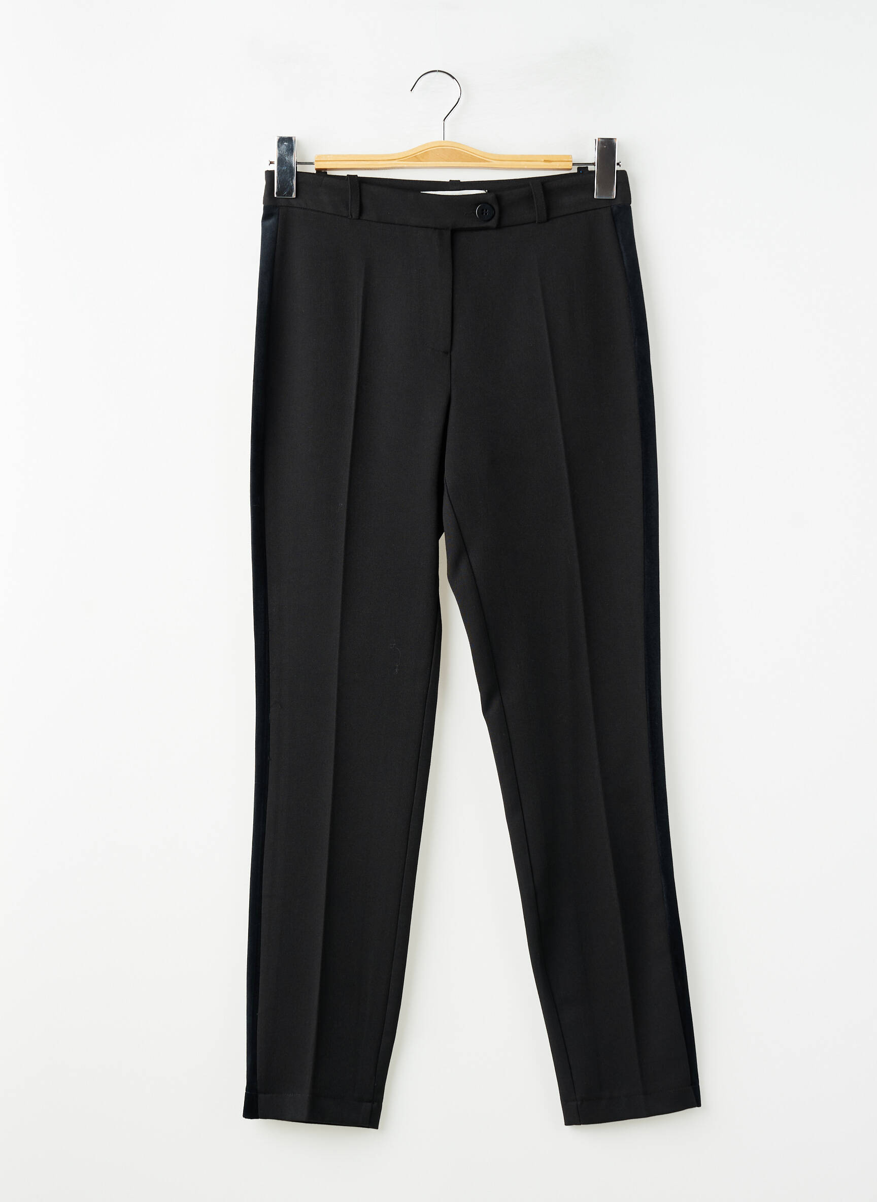 Pantalon 7/8 taille à pinces taille normale noir HIPPOCAMPE femme
