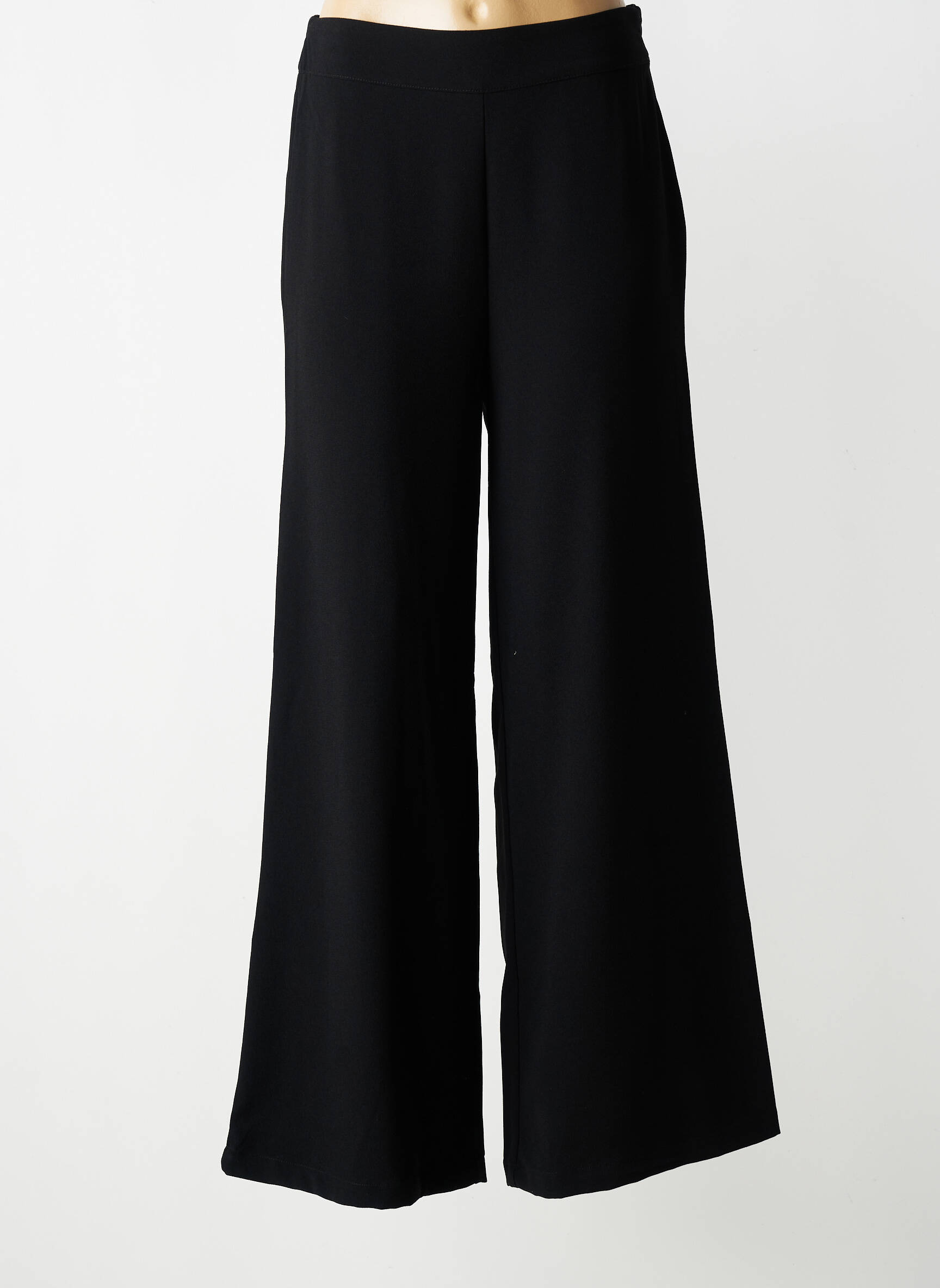 Pantalon large fermeture zip latéral taille normale noir AN' GE femme
