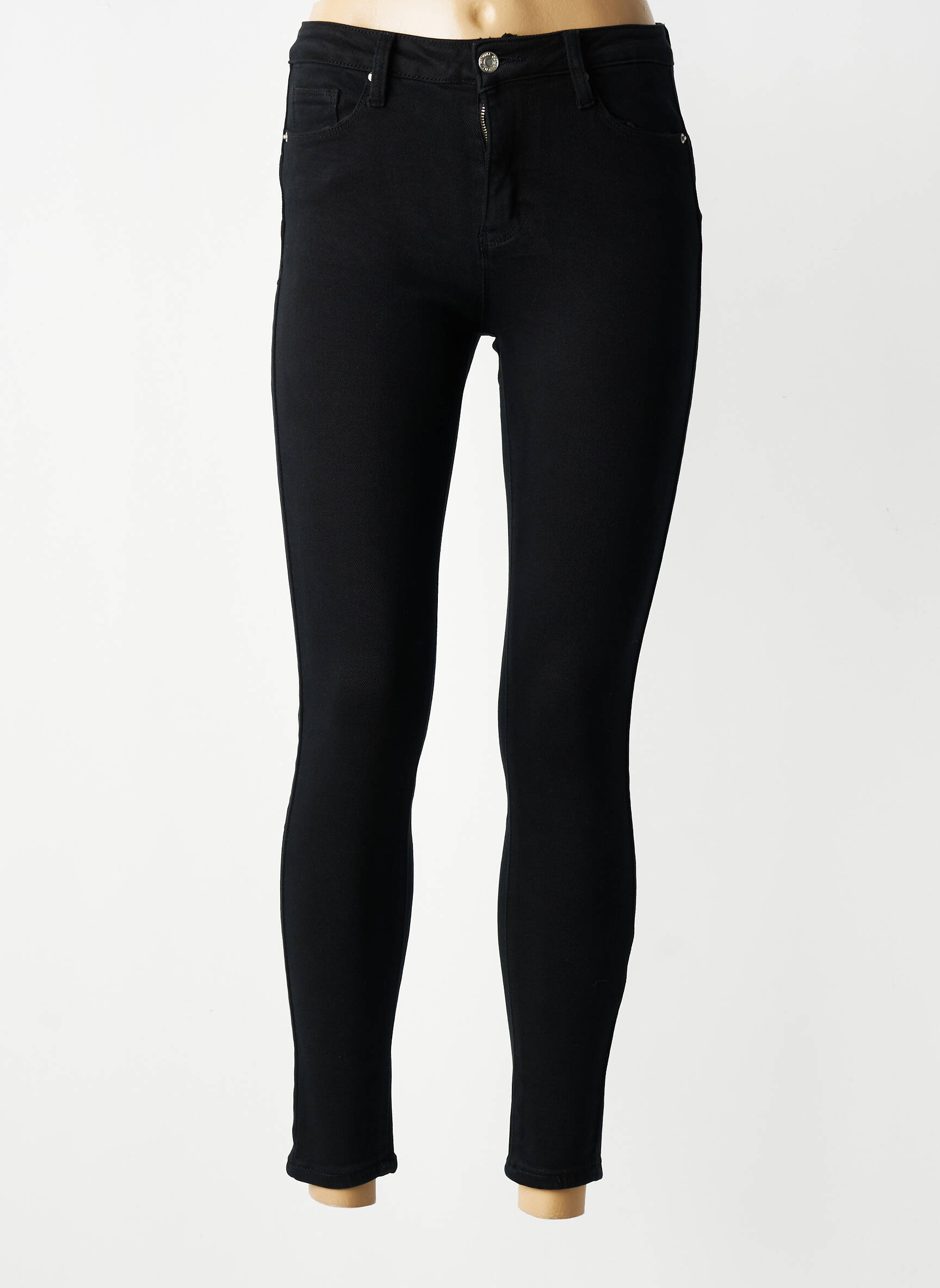 Jeans skinny taille haute taille haute noir COLORFUL femme