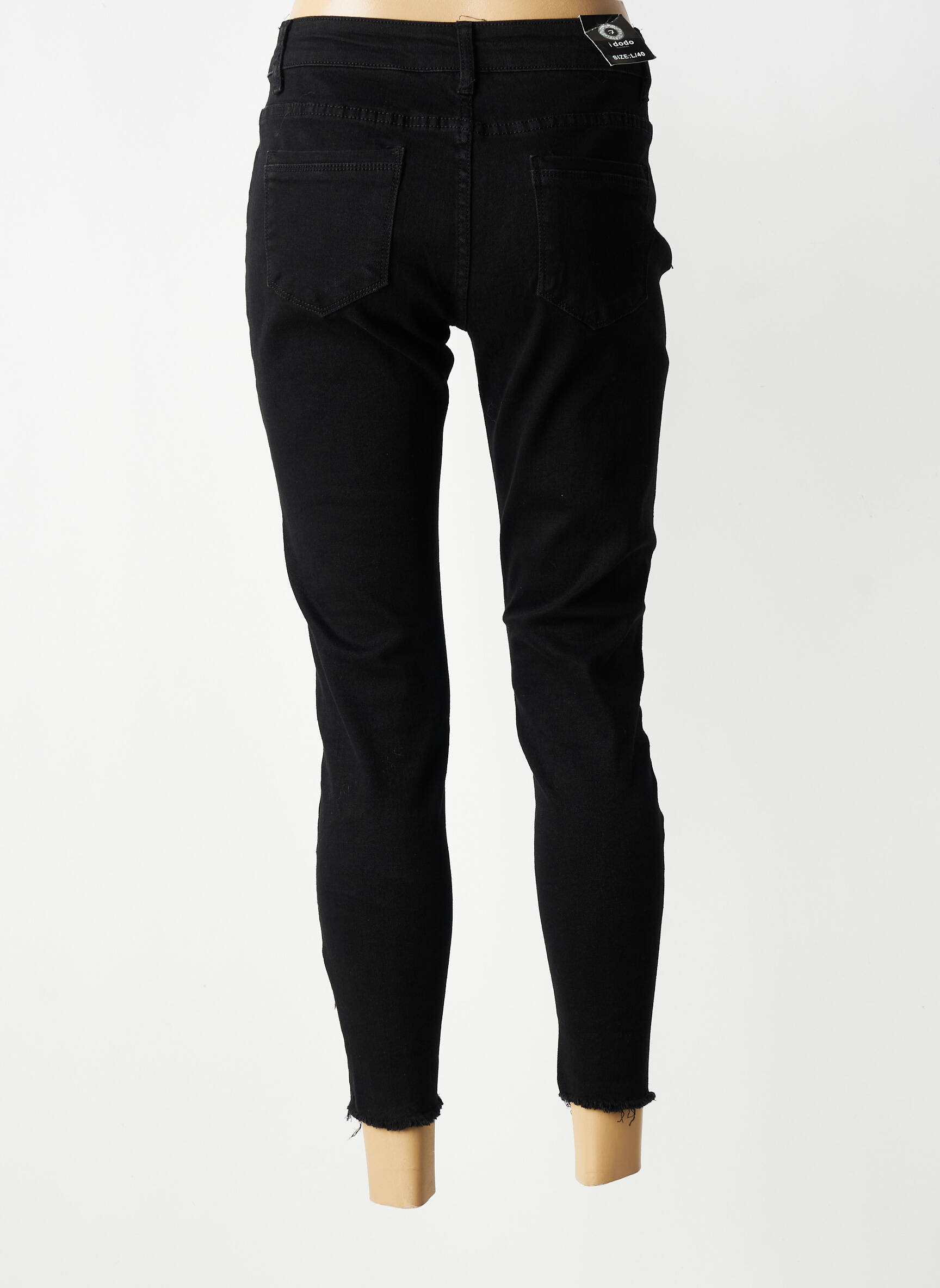 Jeans skinny taille haute taille haute noir IDODO femme