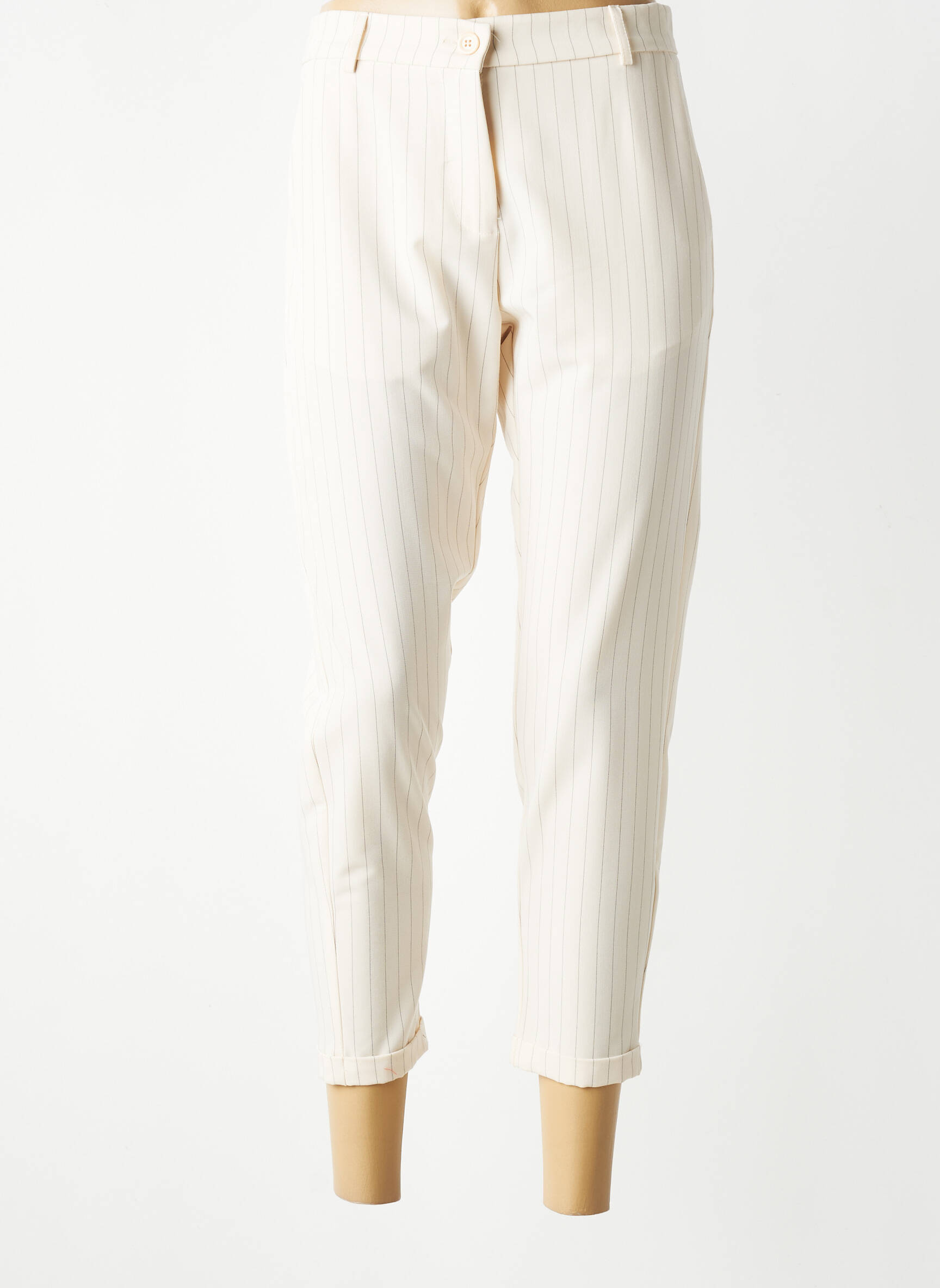 Pantalon 7/8 taille haute taille haute beige IMPERIAL femme