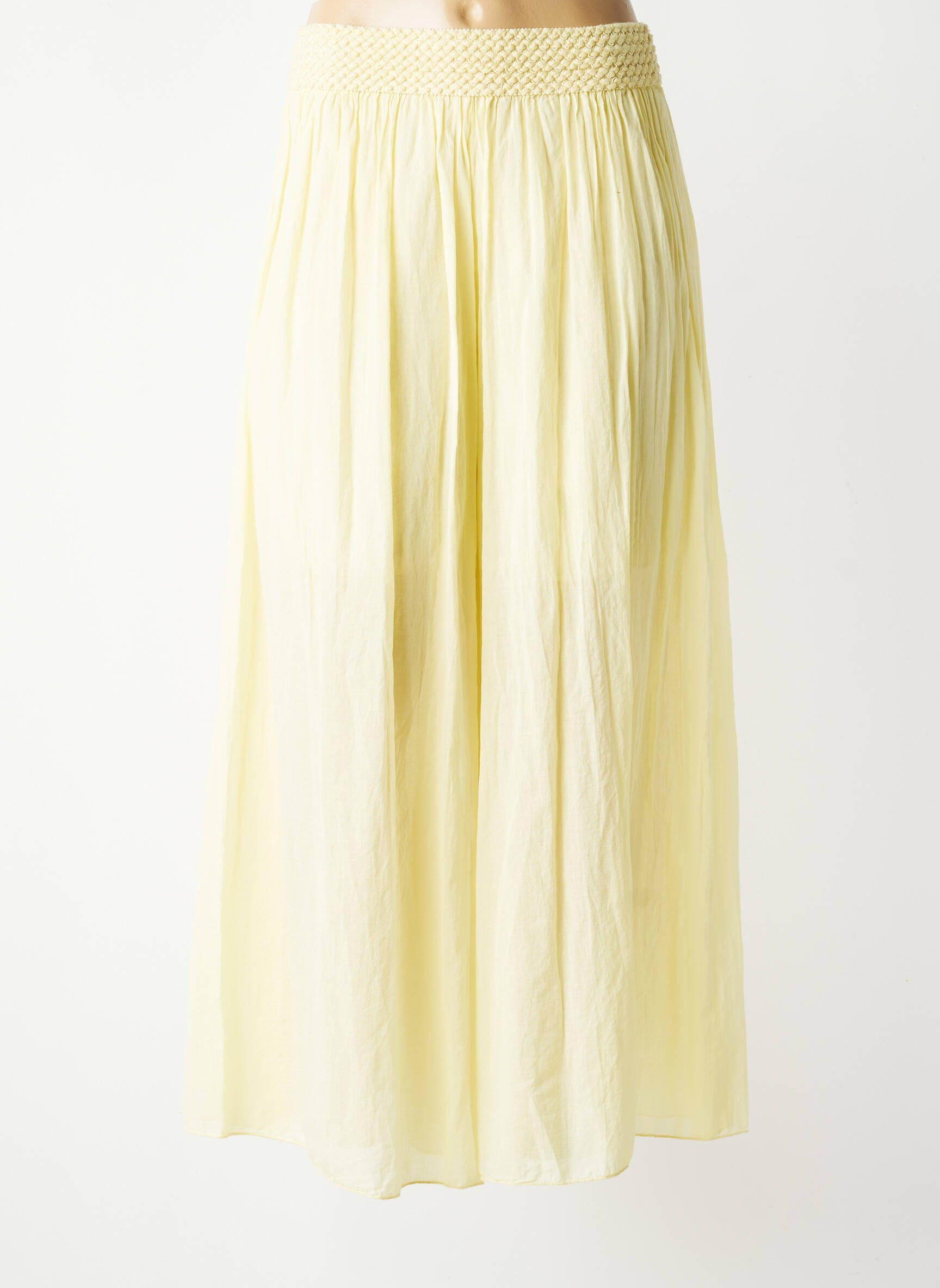 Pantalon large tissage popeline taille normale jaune ALEXANDRE LAURENT femme