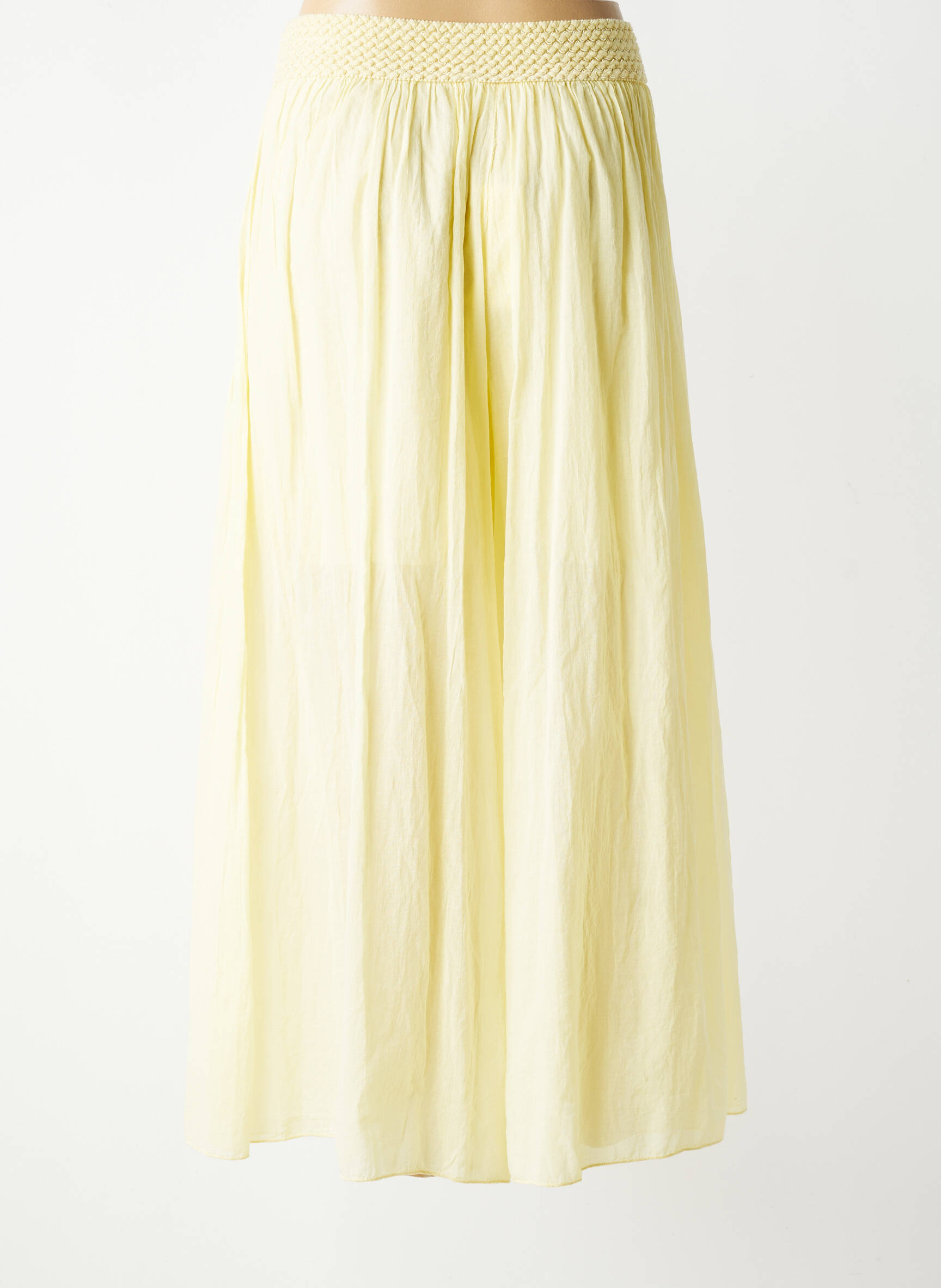 Pantalon large tissage popeline taille normale jaune ALEXANDRE LAURENT femme