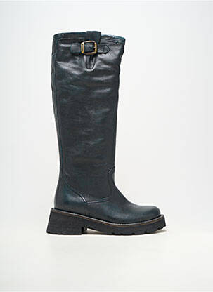 Bottes matière lisse talon de 4 à 6cm vert FELMINI femme