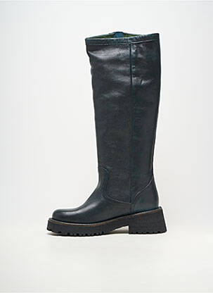 Bottes matière lisse talon de 4 à 6cm vert FELMINI femme